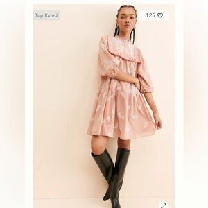 Anthropologie Pink Floral Dress